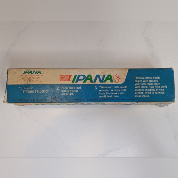Vintage Ipana Plus 3 Toothpaste Regular Flavor Net Wt 7 Oz Collectible NOS - Picture 4 of 9